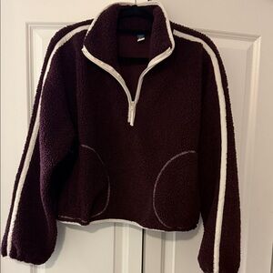 Old Navy Maroon Fleece Turtleneck Sweater